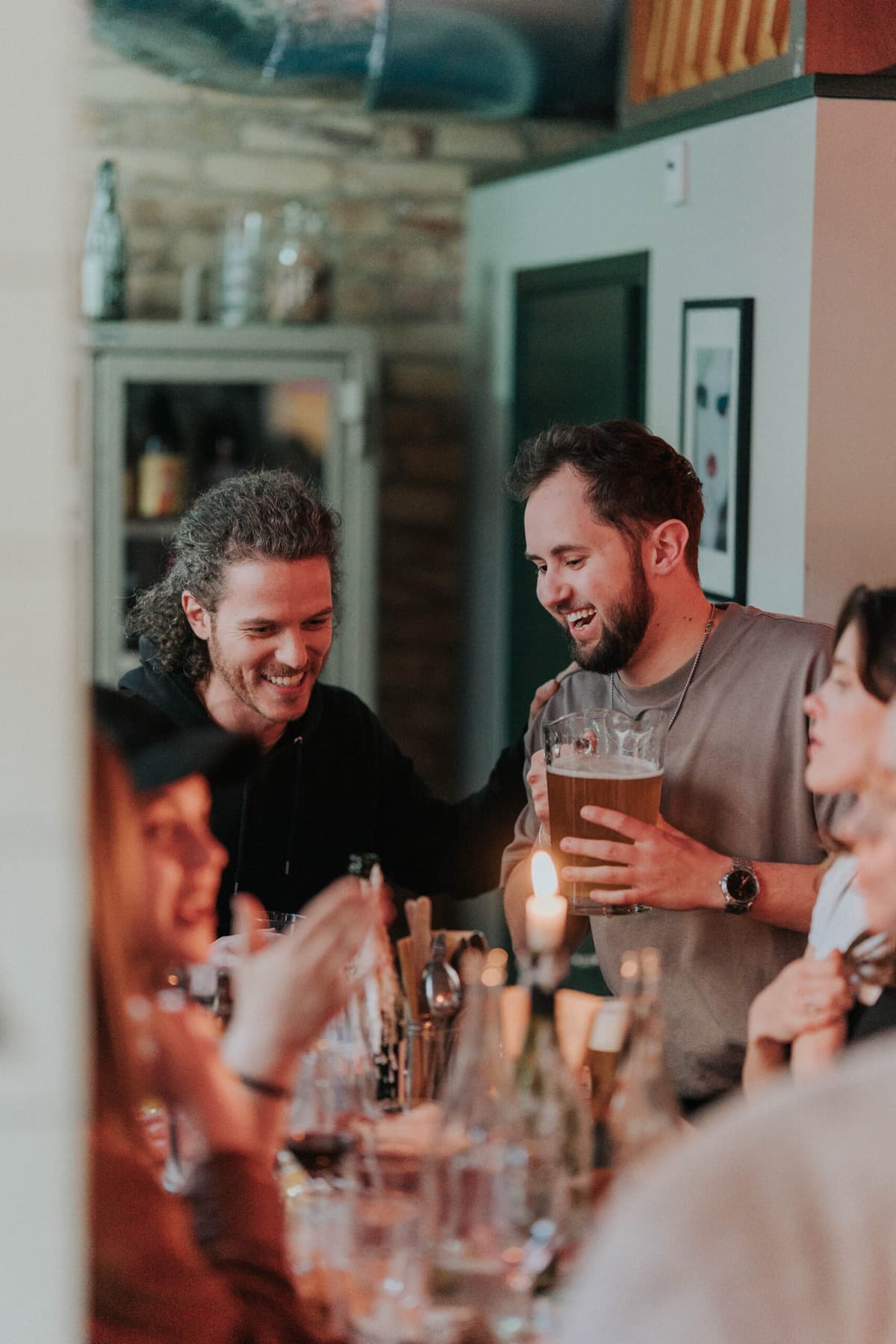 People drinking beer